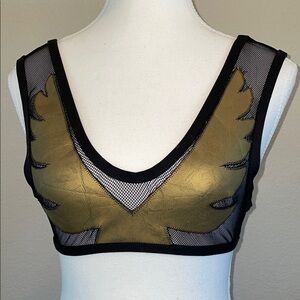Black and Gold Mesh Bralette Size XS